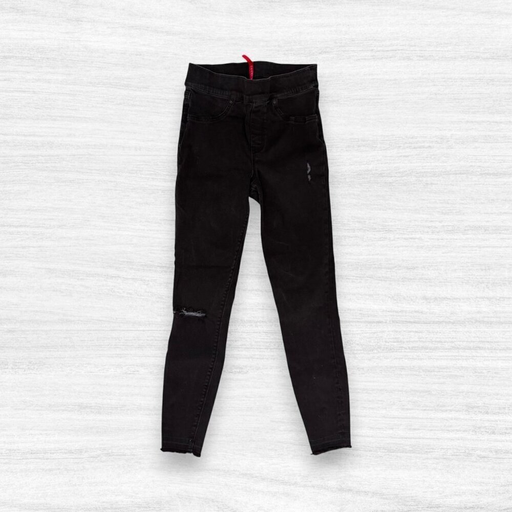 Spanx Jean-Ish 20213R Leggings Black Denim Look Slimming Pull On Stretch Pants S